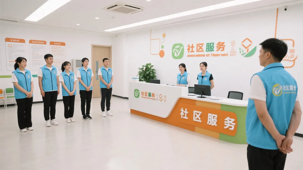 志愿者培训情景演练：在社区服务点进行动线与沟通模拟