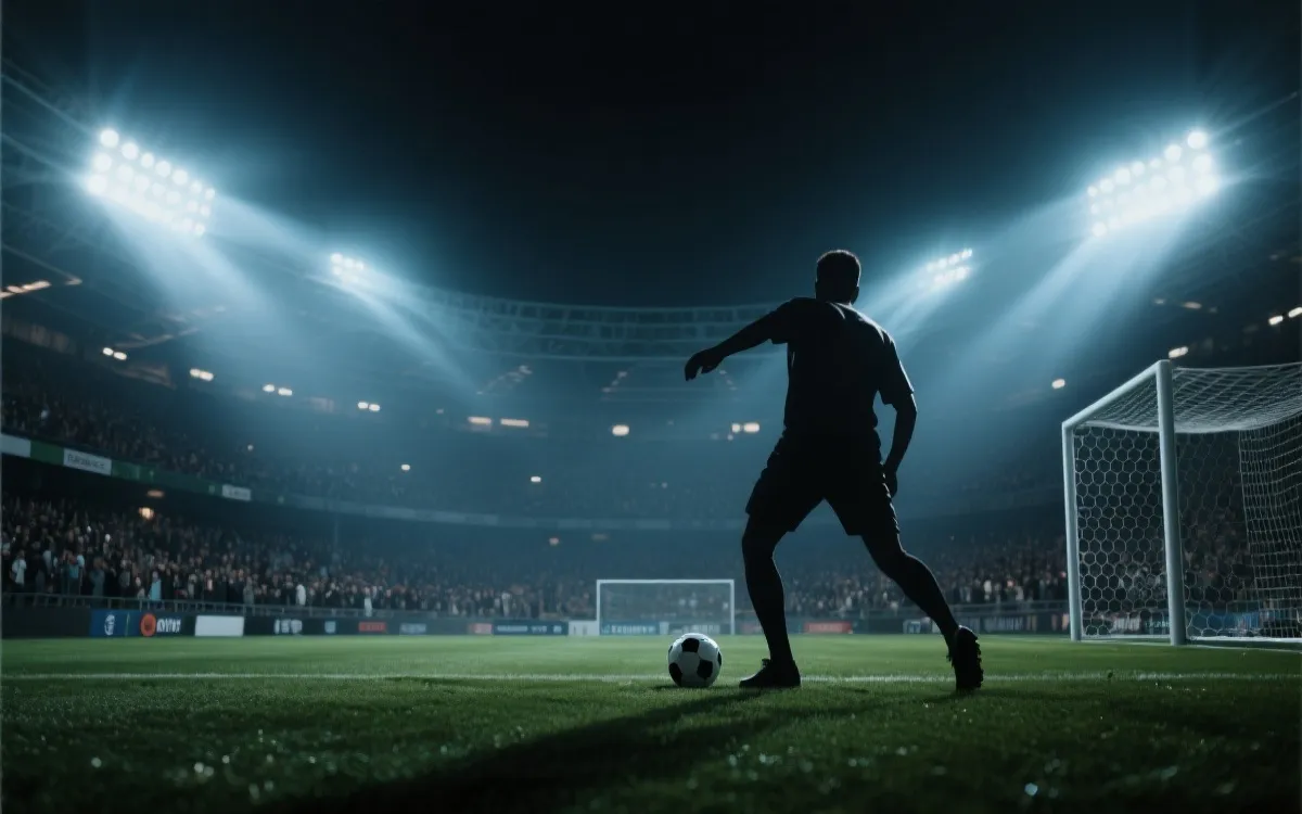 淘汰赛夜晚的体育场氛围：灯光、观众与紧张的点球时刻感